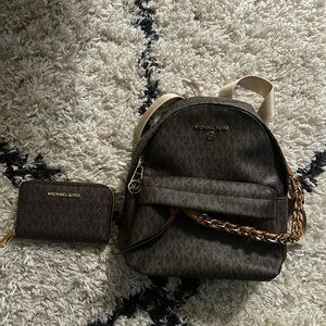 Mini Michael Kors backpack and wallet
